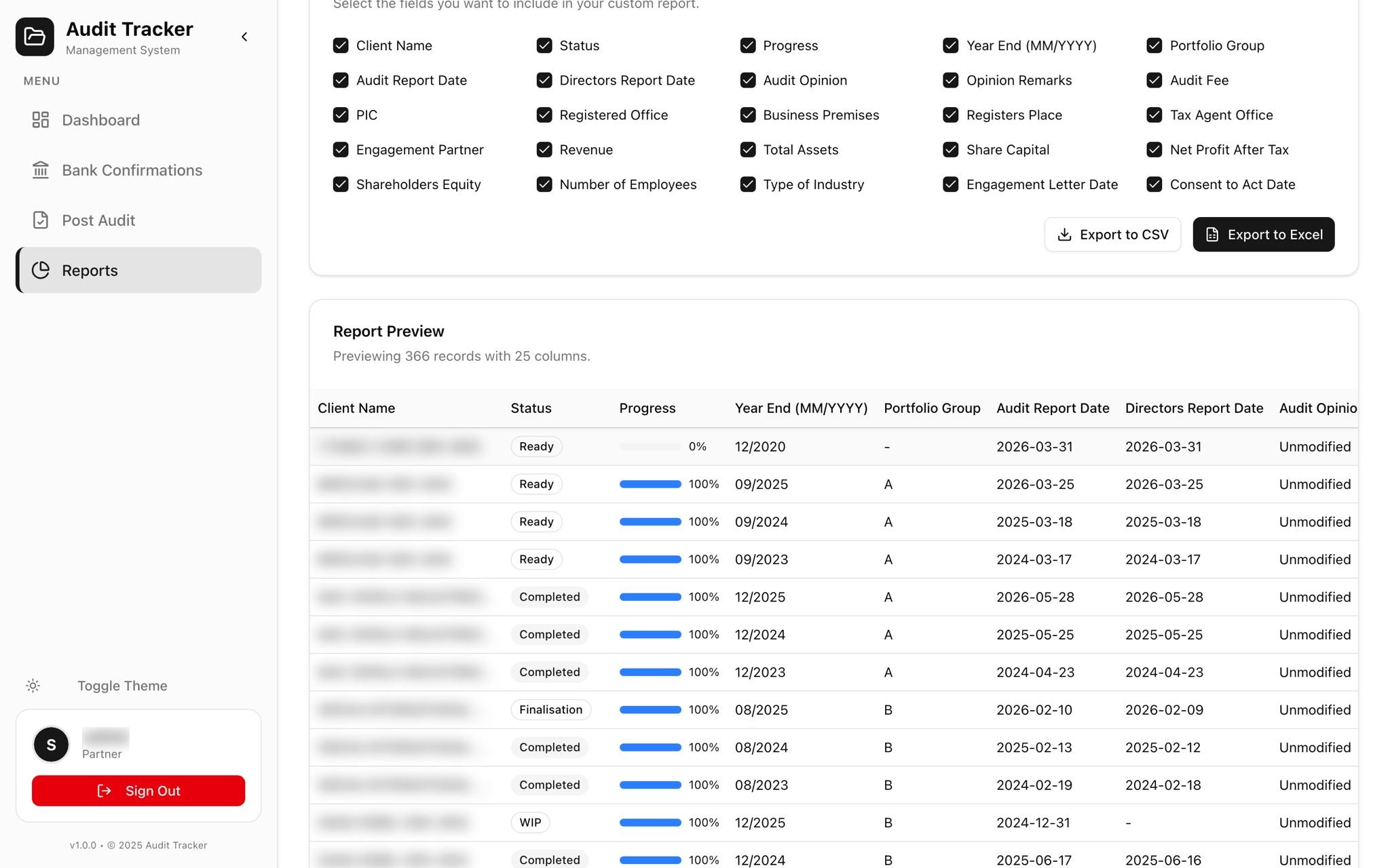 Custom report preview