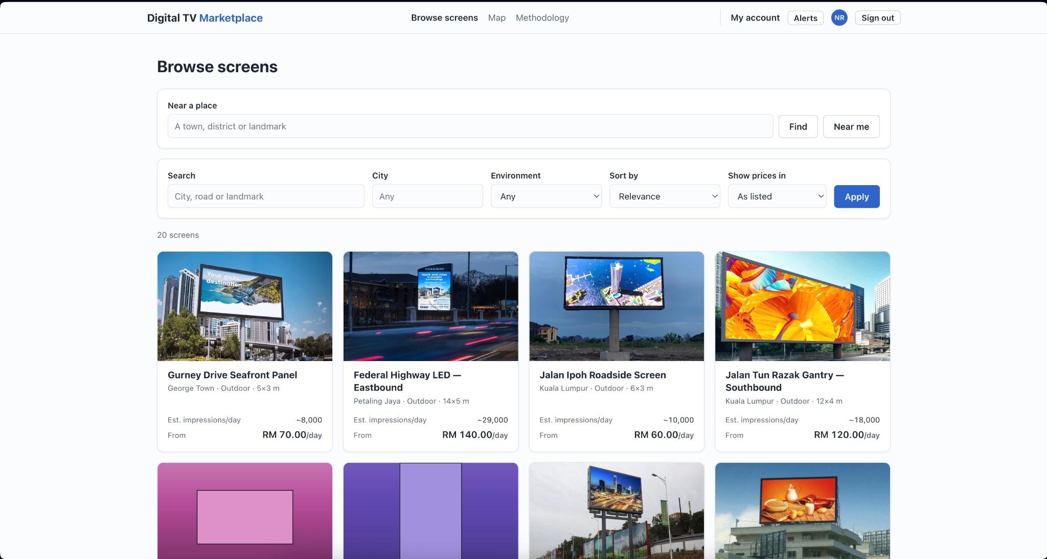 Screen directory
