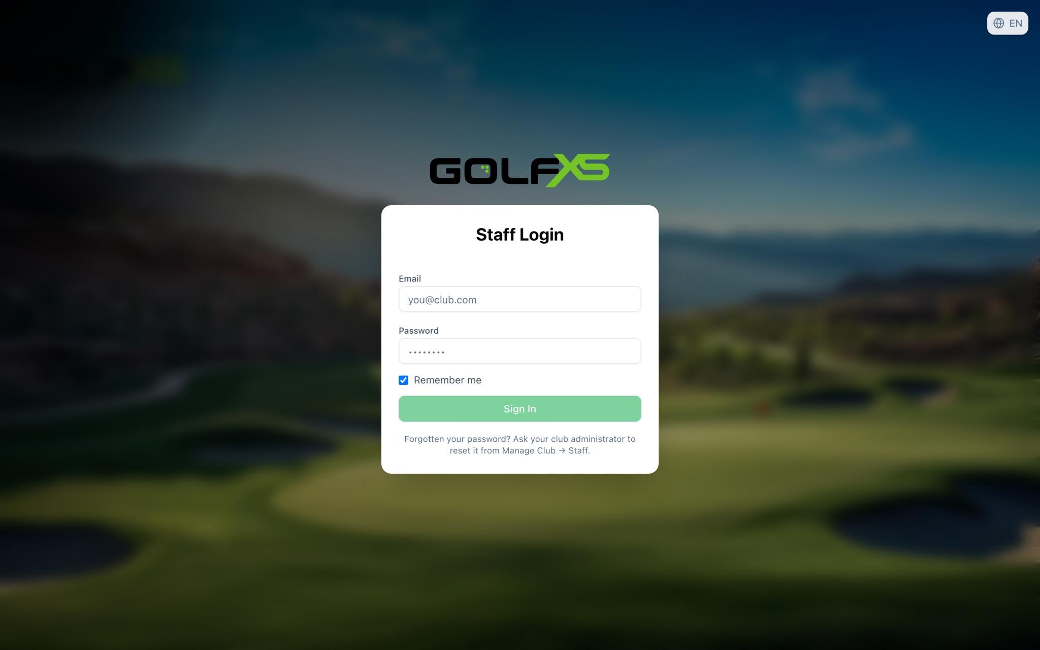 Staff sign-in