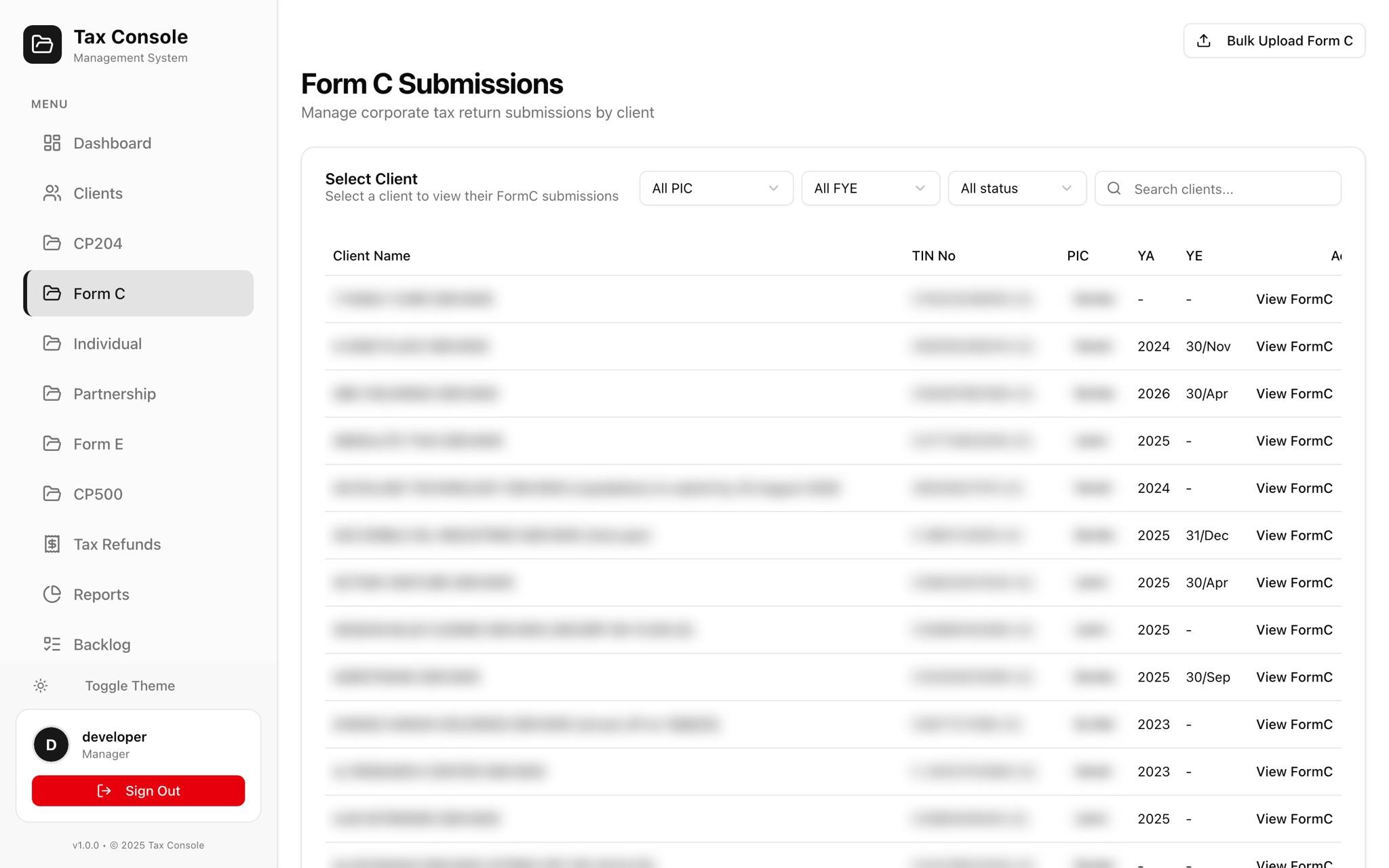 Form C clients