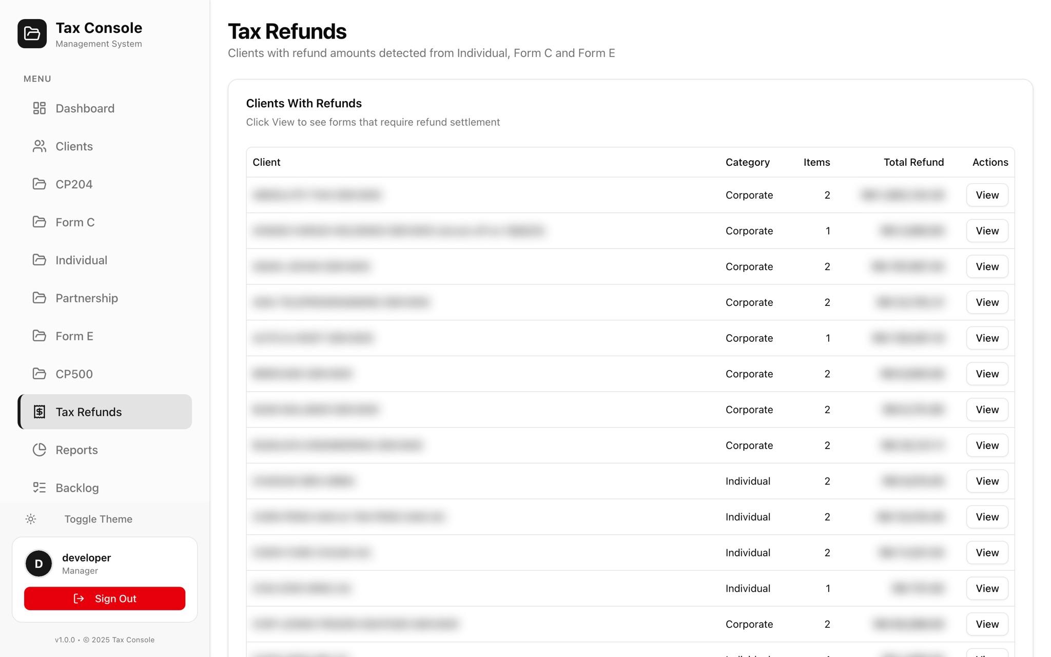 Tax refunds
