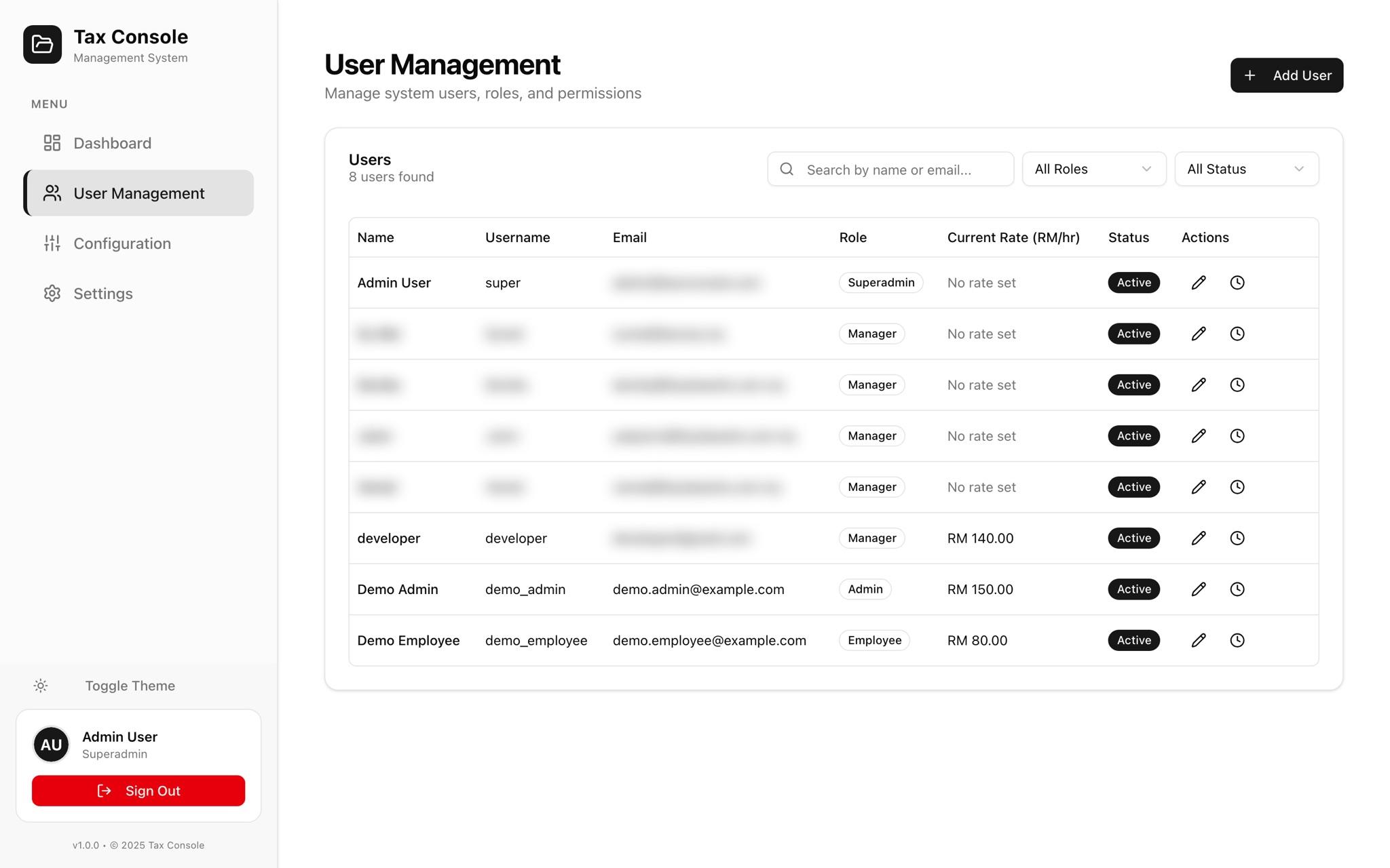 User management