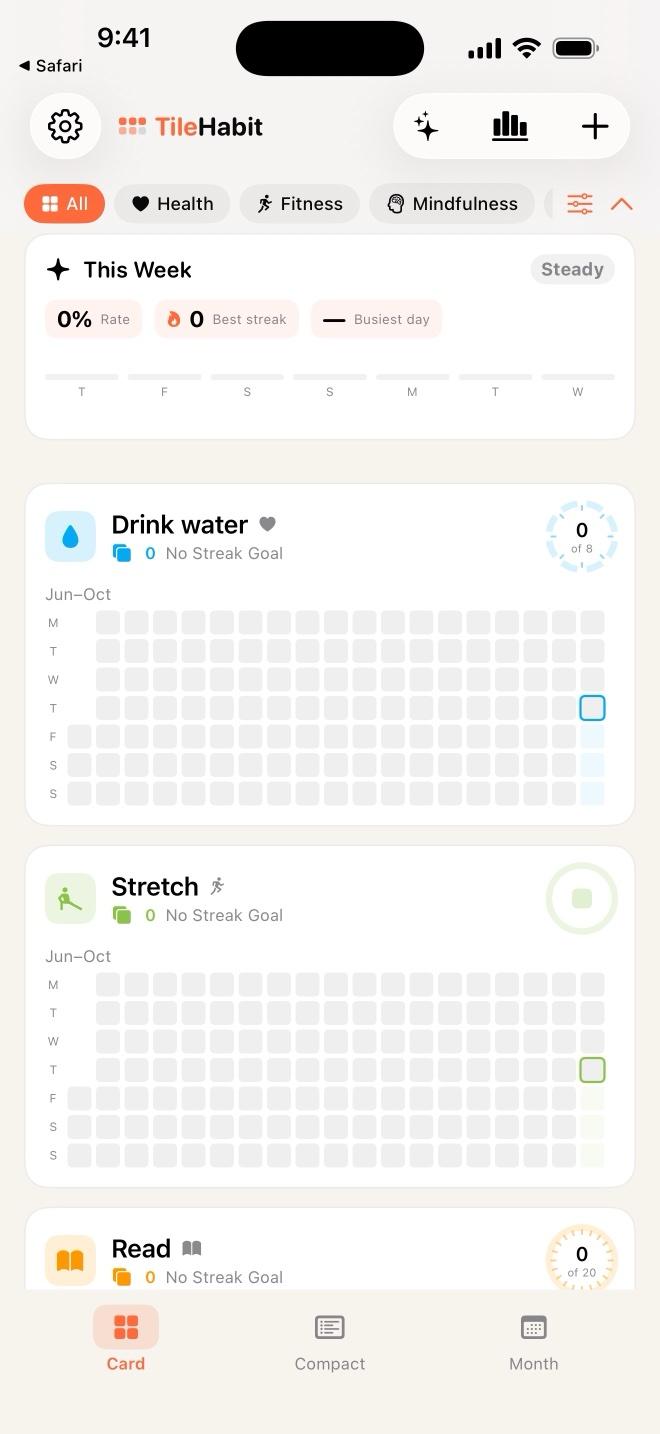 TileHabit — card view